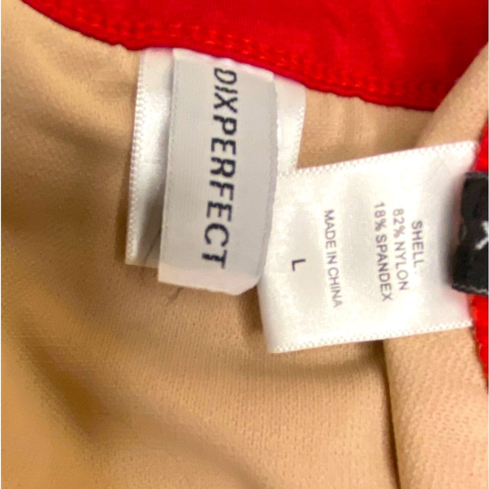 DIXPERFECT Laguna Low Scoop Crop Top High Cut Cheeky Bottom Bikini Set Red Sz L - Picture 6 of 6